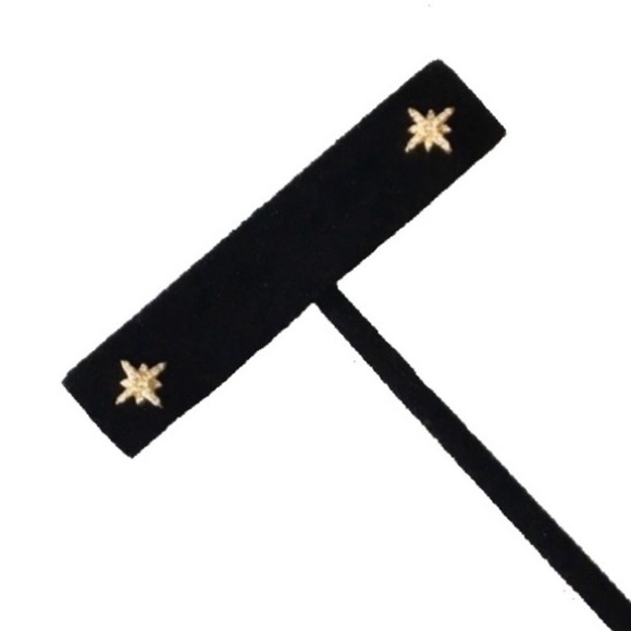 new Pave Cubic Zirconia Polaris Stud Earrings ❉ 14KT Gold Plate Sterling Silver - Picture 12 of 16